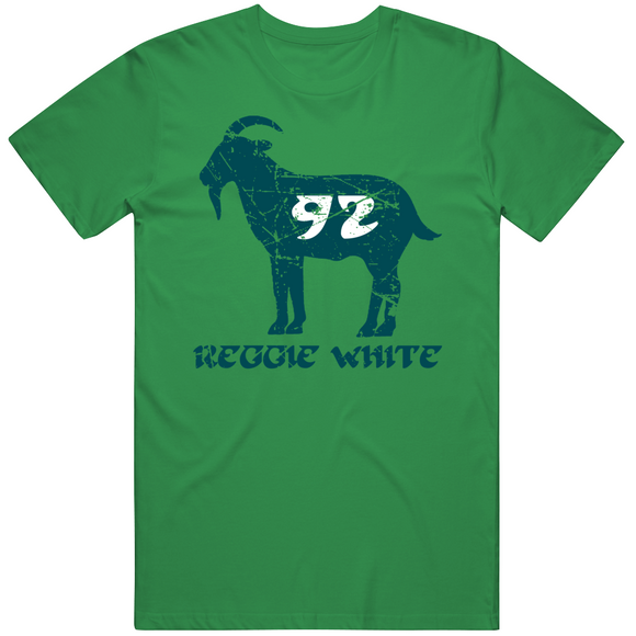 Reggie White Goat 92 Philadelphia Football Fan Distressed T Shirt