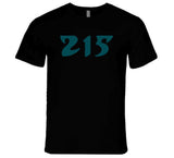 Area Code 215 Philadelphia Football Fan T Shirt