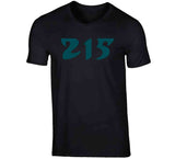 Area Code 215 Philadelphia Football Fan T Shirt